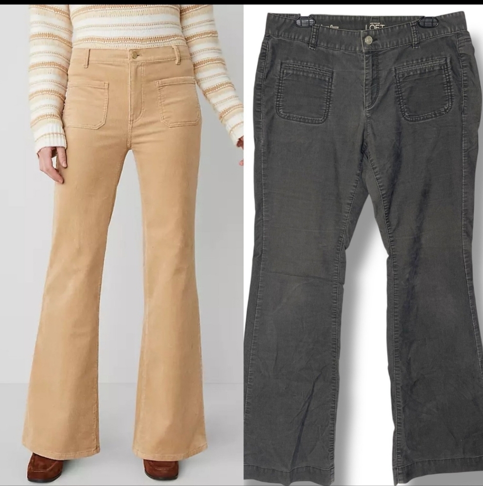 Loft Modern Flare Coruroy Pants Size 8